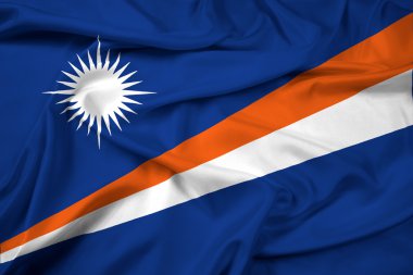 marshall Adaları bayrağı sallayarak