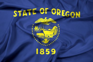 Oregon Eyalet bayrağı sallayarak