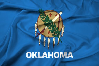 Oklahoma Devlet bayrağı sallayarak