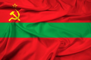 Transdinyester bayrağı sallayarak