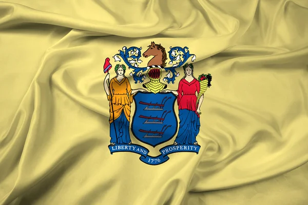 Waving Flag of New Jersey State — Stock Photo, Image