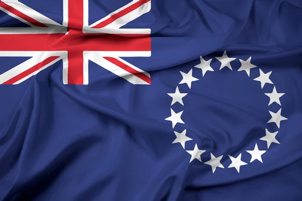 Bandeira ondulante das Ilhas Cook — Fotografia de Stock