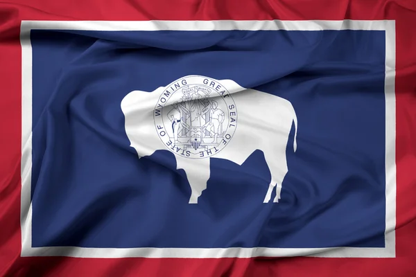 Waving Flag of Wyoming State — Stock Photo, Image