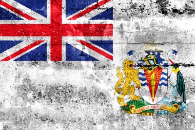 Britanya Antarktika Bölgesi, kirli duvara boyalı bayrağı. 