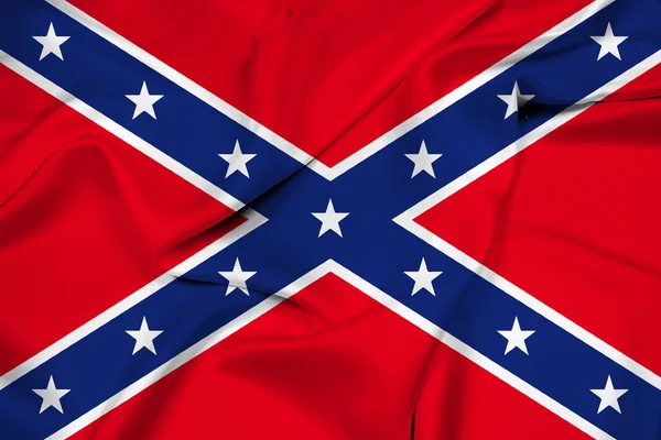 Waving Confederate Flag, with beautiful satin background. — Stock Photo, Image