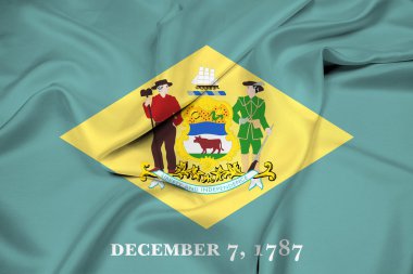 Delaware eyalet bayrağı sallayarak