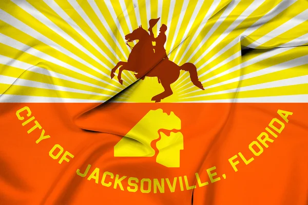 Sventolando la bandiera di Jacksonville, Florida — Foto Stock