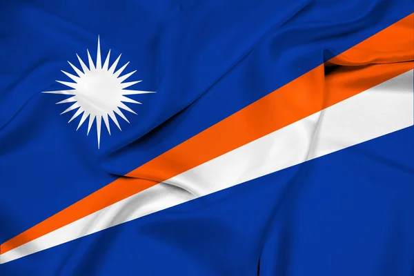 挥舞着国旗的马绍尔群岛 — 图库照片