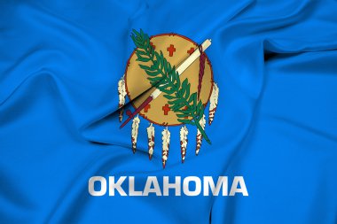 Oklahoma Devlet bayrağı sallayarak
