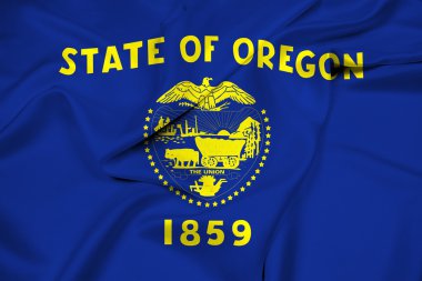 Oregon Eyalet bayrağı sallayarak