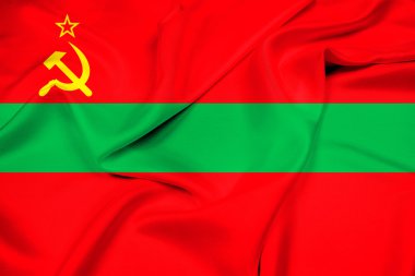 Transdinyester bayrağı sallayarak