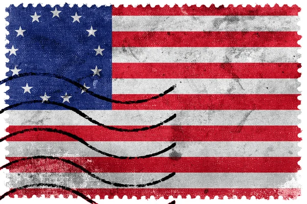 Betsy Ross Flag, old postage stamp — Stock Photo, Image