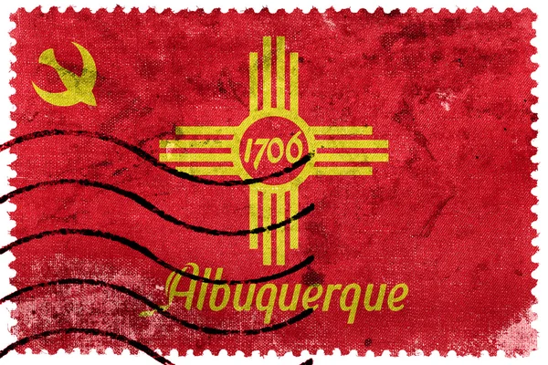 Bandera de Albuquerque, Nuevo México, sello postal antiguo — Foto de Stock