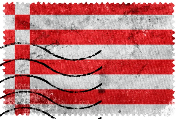 Flag of Bremen, old postage stamp — Stock Photo, Image