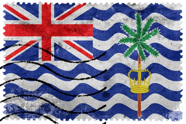 Флаг Британской территории в Индийском океане, старая почтовая марка — стоковое фото