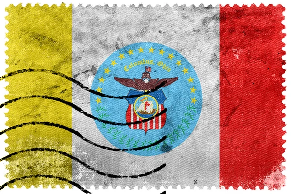 国旗的俄亥俄州哥伦布市旧邮票 — 图库照片