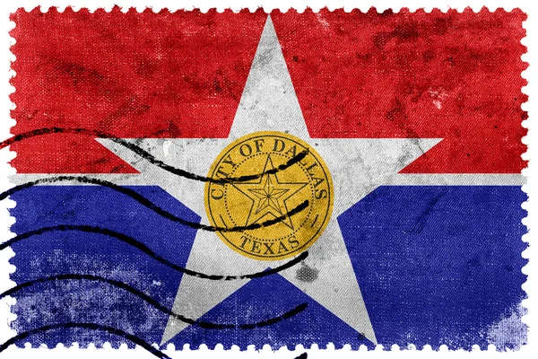 Флаг Далласа, штат Техас, старая почтовая марка — стоковое фото