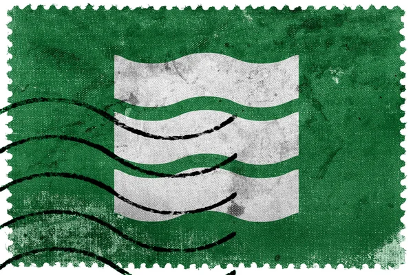 Vlajka Hirošima, Japonsko, staré poštovní známky — Stock fotografie