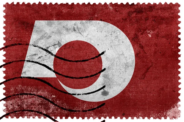 Bandeira de Kumamoto, Japão, antigo selo postal — Fotografia de Stock