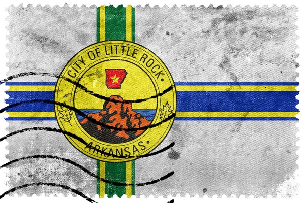 Flag of Little Rock, Arkansas, old postage stamp — Stock Photo, Image