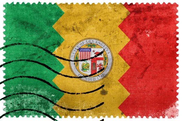 Vlajka z Los Angeles, Kalifornie, staré poštovní známky — Stock fotografie