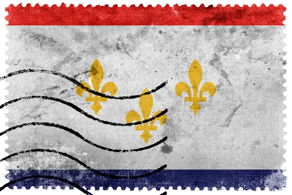 Bandera de New Orleans, Louisiana, sello postal antiguo — Foto de Stock
