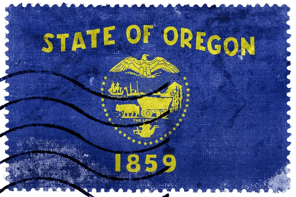 オレゴン州、古い切手の旗 — ストック写真
