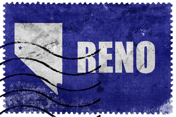 Bandera de Reno, Nevada, sello postal antiguo —  Fotos de Stock