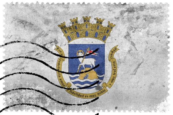 Flag of San Juan, Puerto Rico, old postage stamp — Stock Photo, Image