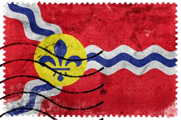 Vlag van St. Louis, Missouri, oude postzegel — Stockfoto