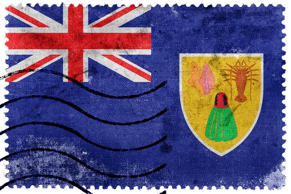 Flagga Turks och Caicosöarna, gamla frimärke — Stockfoto