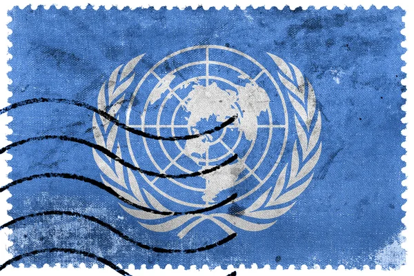 Flag of United Nations, old postage stamp — Stock Photo, Image