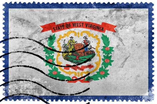 Bandera de West Virginia State, sello postal antiguo —  Fotos de Stock