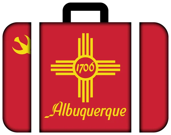 Bandera de Albuquerque, Nuevo México. Icono de maleta, viaje y concepto de transporte — Foto de Stock