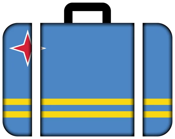 Bandiera di Aruba. Icona della valigia, concetto di viaggio e trasporto — Foto Stock