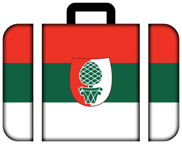 Flag of Augsburg. Suitcase icon, travel and transportation concept — Stockfoto