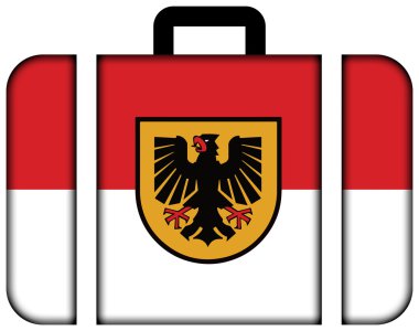 Flag of Dortmund. Suitcase icon, travel and transportation concept