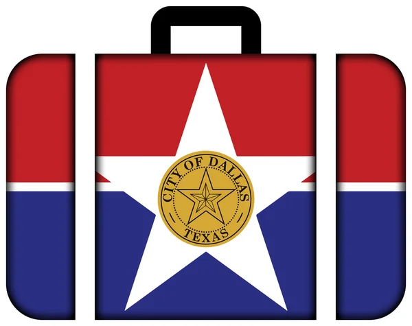 Flag of Dallas, Texas. Suitcase icon, travel and transportation concept — Stock Photo, Image