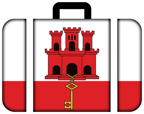 Bandiera di Gibilterra. Icona della valigia, concetto di viaggio e trasporto — Foto Stock