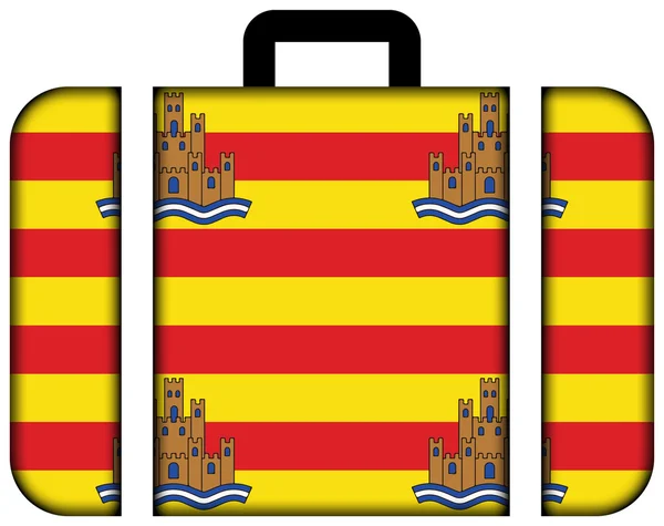 Bandera de Ibiza. Icono de maleta, viaje y concepto de transporte — Foto de Stock