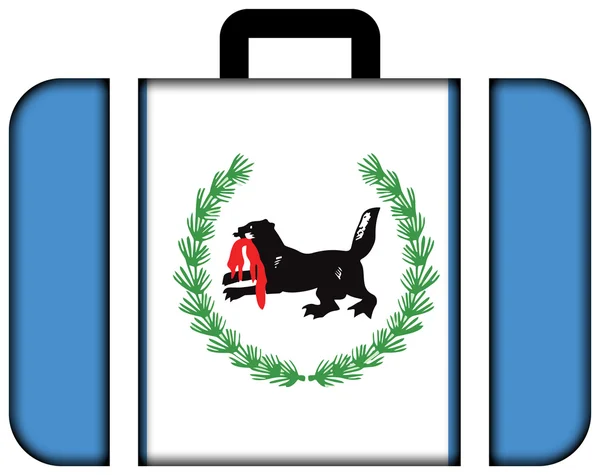 Bandiera dell'Oblast 'di Irkutsk. Icona della valigia, concetto di viaggio e trasporto — Foto Stock