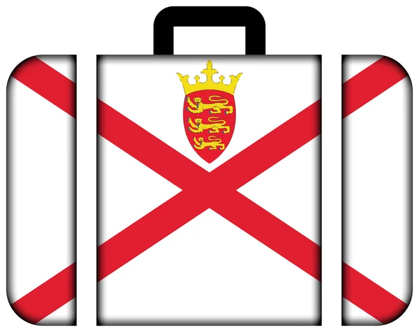 Jersey bayrağı. Bavul simgesi, seyahat ve ulaşım konsepti — Stok fotoğraf