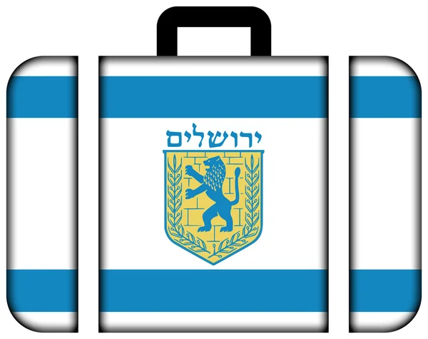Bandera de Jerusalén. Icono de maleta, viaje y concepto de transporte —  Fotos de Stock