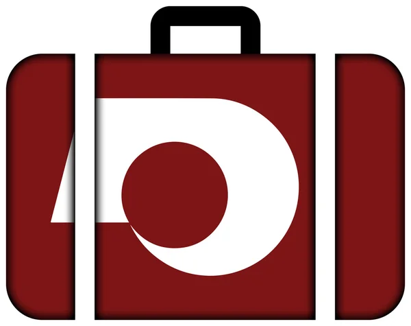 Bandiera di Kumamoto, Giappone. Icona della valigia, concetto di viaggio e trasporto — Foto Stock