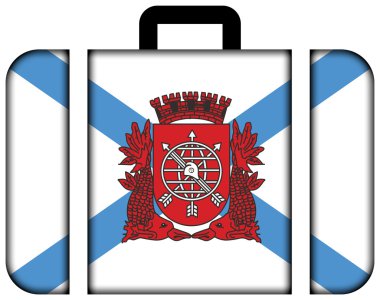 Rio de Janeiro bayrağı. Bavul simgesi, seyahat ve ulaşım kavramı