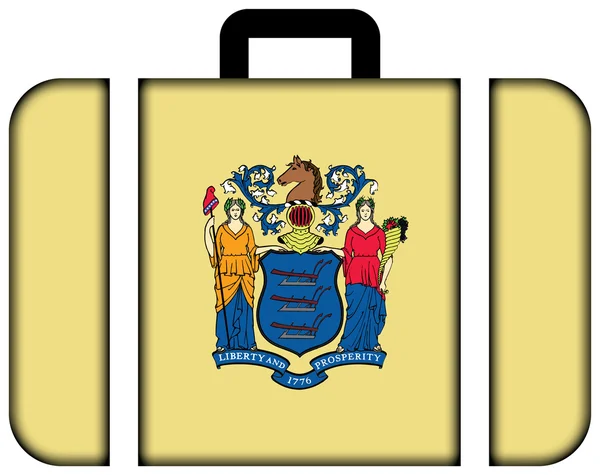 Bandeira do Estado de Nova Jersey. Ícone da mala, viagem e conceito de transporte — Fotografia de Stock