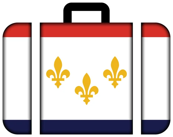 Vlag van New Orleans, Louisiana. Koffer icoon, reis-en transport concept — Stockfoto