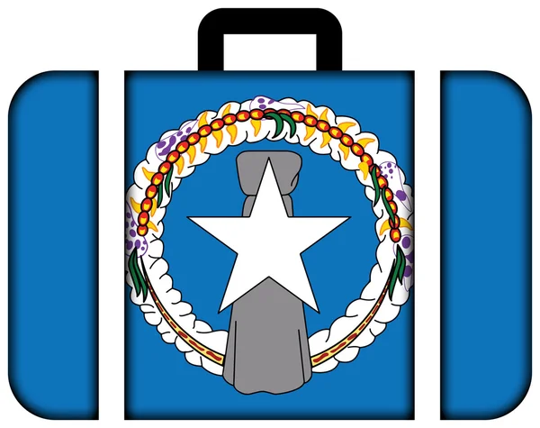 Vlajka severních Marianských ostrovů Ikona kufříku, cestovní a přepravní koncepce — Stock fotografie