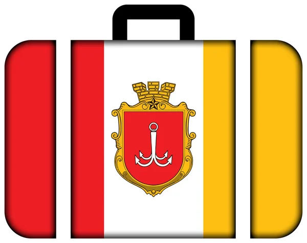 Oděssská vlajka. Ikona kufříku, cestovní a přepravní koncepce — Stock fotografie