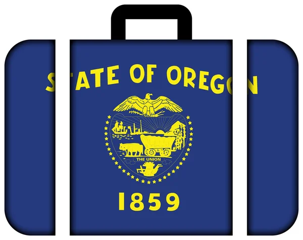 Drapeau de l'État de l'Oregon. Icône de valise, concept de voyage et de transport — Photo